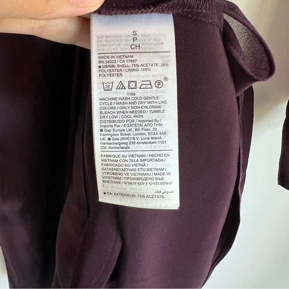 Banana Republic Treccia Hammered Satin Dress in Purple Prune, Size Small - Picture 13 of 13